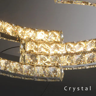 Hampstead Crystal Chandelier Modern  Bohemian Rattan Woven Pendant