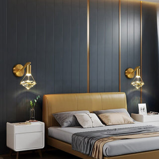 Emil Diamond Sconce Modern  Vintage Brass Accent Lighting