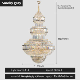 Zynella Royal Crystal Chandelier Refined Modern  Ultra Slim LED Panel Lighting