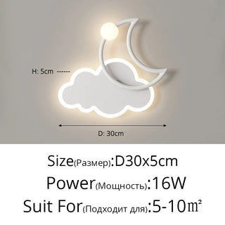 Minimalist Cloud Moon LED Wall Lamp Modern  Elegant Teardrop LED Pendant
