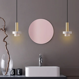 Cromwell Natural Marble Pendant Modern  Sleek Linear Suspension Light