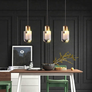 Leah Crystal Pendant Modern  Sleek Linear Suspension Light