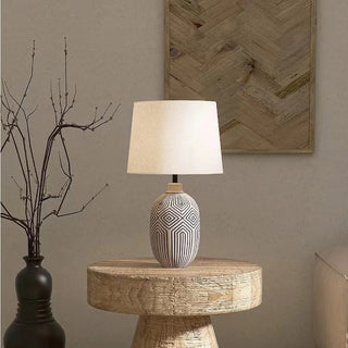 Alex Antique Ceramic Table Lamp Modern  Minimalist Round Flush Mount