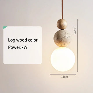 Wabi-Sabi Stone Pendant Lamp Refined Modern  Classic Drum Shade Ceiling Light
