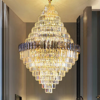 Anwar Crystal Chandelier Modern  Ornate Antique Finish Fixture