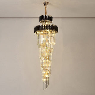 Safa Spiral Chandelier Opulent Modern  Sleek Linear Suspension Light