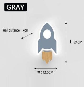 Cartoon Rocket LED Wall Lamp Modern  Luxury Marble Base Table Lamp