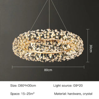 Chelsea Ring Chandelier Modern  Chic Glass Globe Pendant