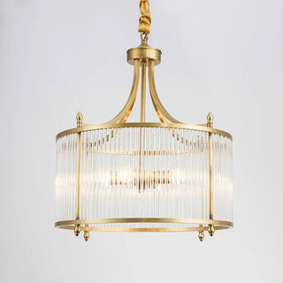 Grayson Golden Glass Chandelier Modern  Scandinavian Wooden Accent Light