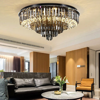 Meridian Black Crystal Chandelier Modern  Ornate Antique Finish Fixture
