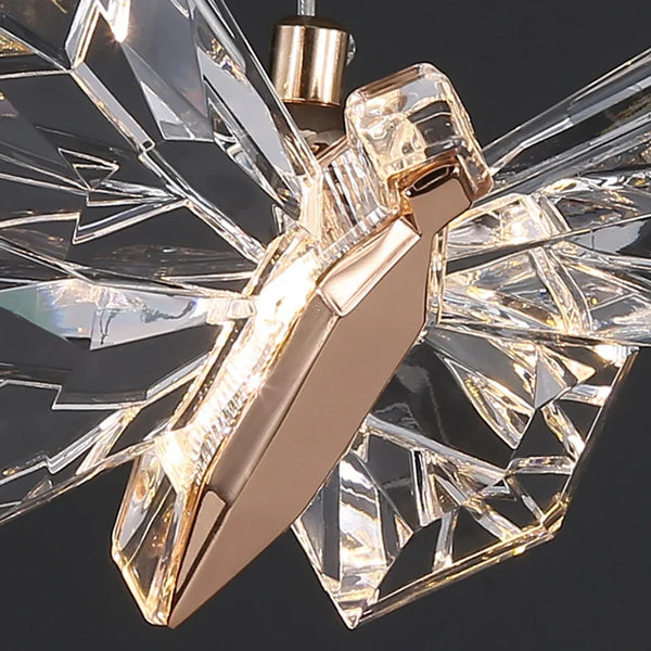 Crystal Butterfly Wall Lamp Modern  Luxury Gold Frame Light Fitting - Zynella