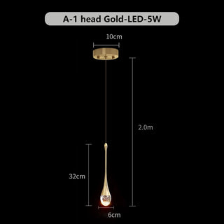 Water Drop Crystal Pendant Refined Modern  Sculptural Spiral LED Fixture