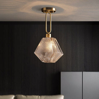 Ella Glass Pendant Modern  Bohemian Rattan Woven Pendant