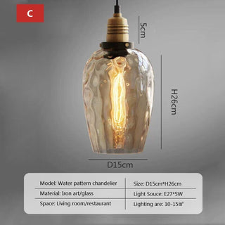 Vintage Amber Glass Pendant Stylish Modern  Ornate Antique Finish Fixture