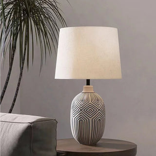 Alex Antique Ceramic Table Lamp Modern  Minimalist Round Flush Mount