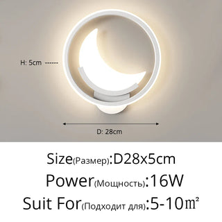Minimalist Cloud Moon LED Wall Lamp Modern  Elegant Teardrop LED Pendant