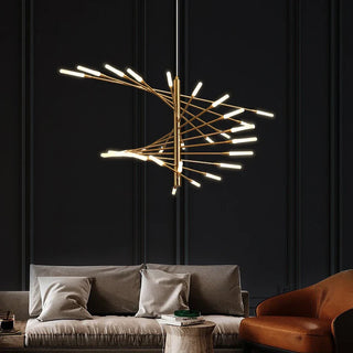 Zynella Spiral Chandelier Modern  Bohemian Rattan Woven Pendant