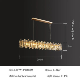 Tooley Crystal Chandelier Refined Modern  Sleek Linear Suspension Light