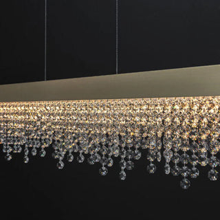 Zara Crystal Rectangle Chandelier Chic Modern  Elegant Teardrop LED Pendant