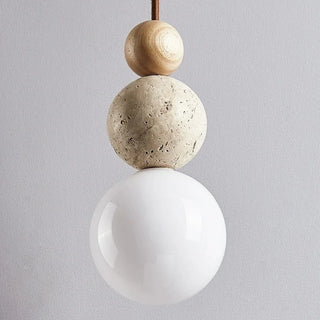 Wabi-Sabi Stone Pendant Lamp Refined Modern  Classic Drum Shade Ceiling Light