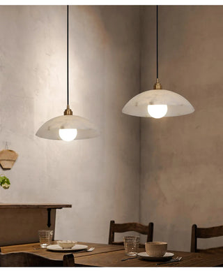 Inigo Marble Alabaster Hanging Lamps Modern  Sculptural Spiral LED Fixture
