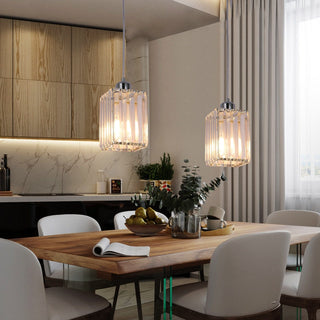 Modern Crystal Glass Pendant Light Modern  Sleek Linear Suspension Light