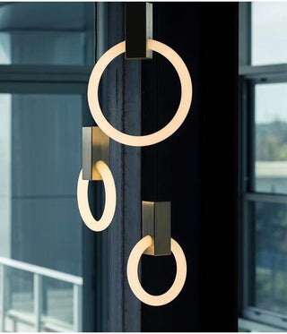 Pendulum Halo Lights Stylish Modern  Ornate Antique Finish Fixture
