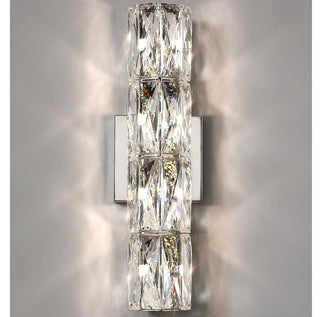 Silver Spark Crystal Wall Lamp Classic Modern  Scandinavian Wooden Accent Light
