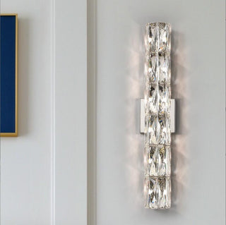 Silver Spark Crystal Wall Lamp Classic Modern  Scandinavian Wooden Accent Light