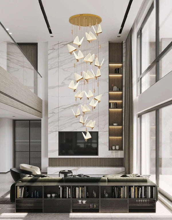 Slim butterfly style pendant lighting