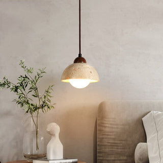 Travertine Wabi Pendants Classic Modern  Chic Glass Globe Pendant