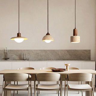 Travertine Wabi Pendants Classic Modern  Chic Glass Globe Pendant