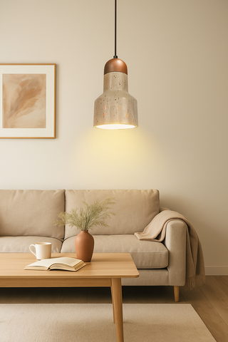 Travertine Round Wabi Pendants Artistic Modern  Contemporary Crystal Statement Fixture