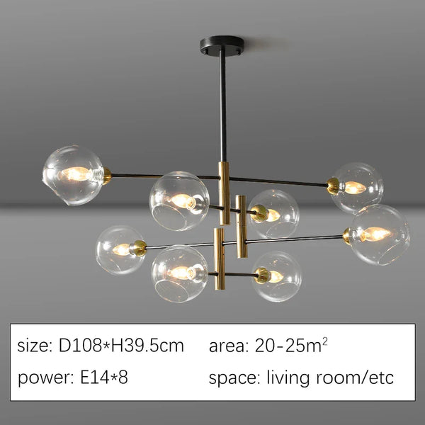 Embankment Chandelier Modern  Chic Glass Globe Pendant - Zynella