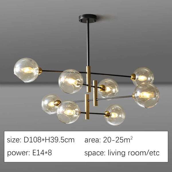 Embankment Chandelier Modern  Chic Glass Globe Pendant - Zynella