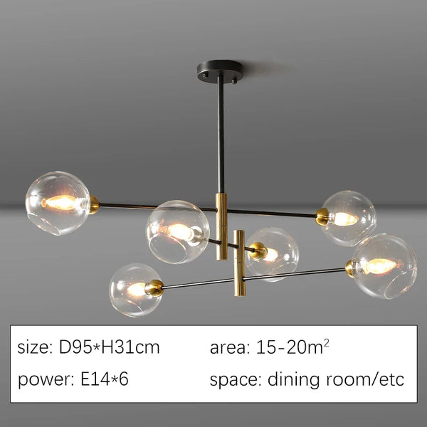 Embankment Chandelier Modern  Chic Glass Globe Pendant - Zynella