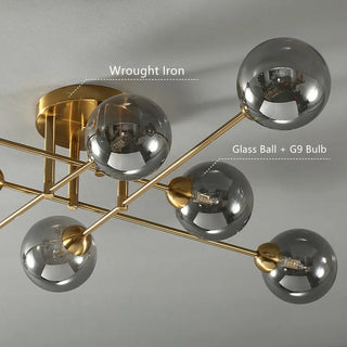 Piccadilly Glass Ball Chandelier Chic Modern  Luxury Marble Base Table Lamp