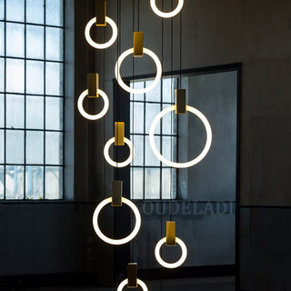Pendulum Halo Lights Stylish Modern  Ornate Antique Finish Fixture