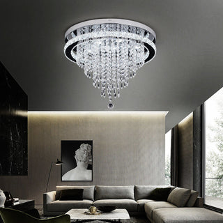 Ava Crystal LED Chandelier Modern  Scandinavian Wooden Accent Light