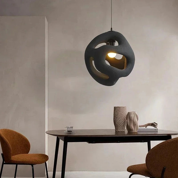 Yugen sculptural resin LED pendant light