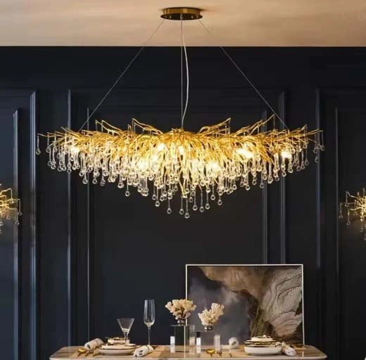 Zynella Waterdrop Customisable Chandelier in grand entryway