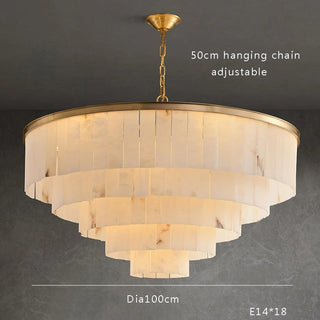 Golden Horizon Marble Chandeliers Modern  Ultra Slim LED Panel Lighting