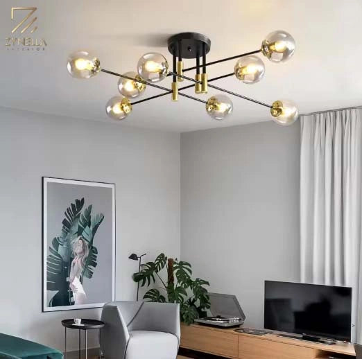 Piccadilly Modern Glass Ball Chandelier Lamp