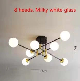 Piccadilly Modern Glass Ball Chandelier Lamp