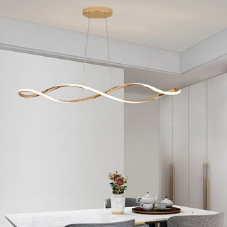 Scandinavian Spiral Artistic Modern  Elegant Teardrop LED Pendant
