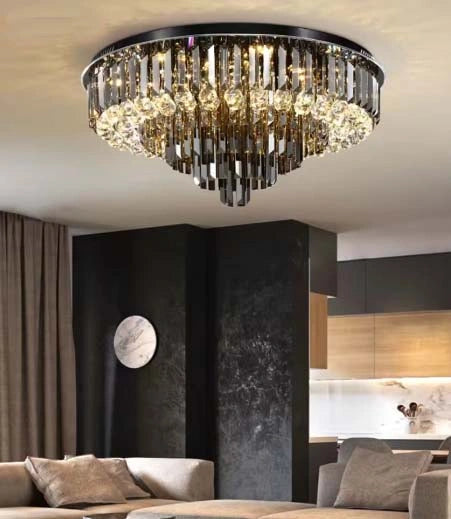 Meridian Black Crystal Modern Chandelier