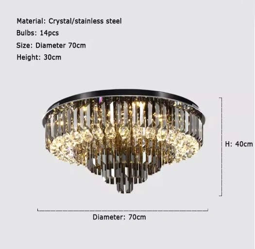 Meridian Black Crystal Modern Chandelier