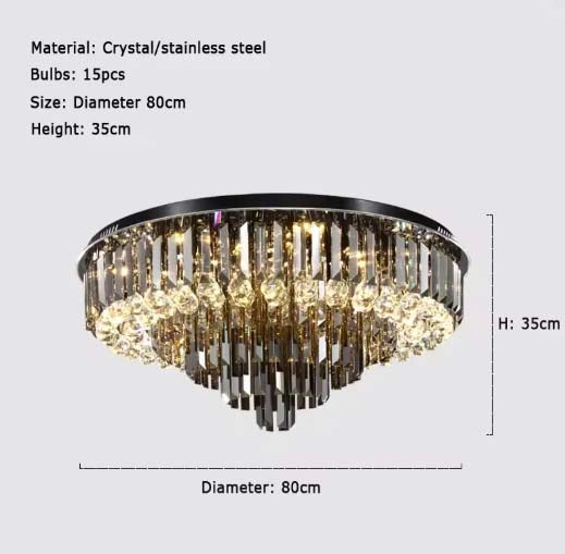 Meridian Black Crystal Modern Chandelier