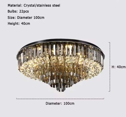 Meridian Black Crystal Modern Chandelier