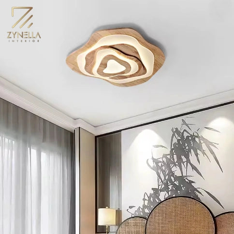 Zynella Zayden Wooden Rattan LED Pendant